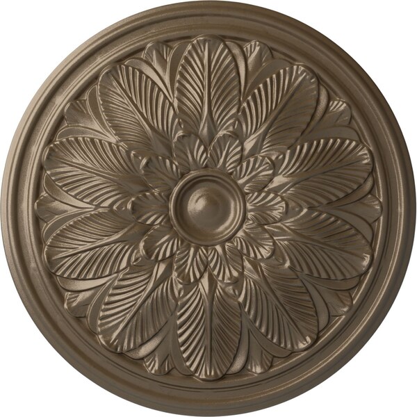 Ekena Millwork Bordeaux Ceiling Medallion (Fits Canopies up to 3 1/4"), 22 5/8"OD x 1 3/4"P, Warm Silver CM22BOWSS - main